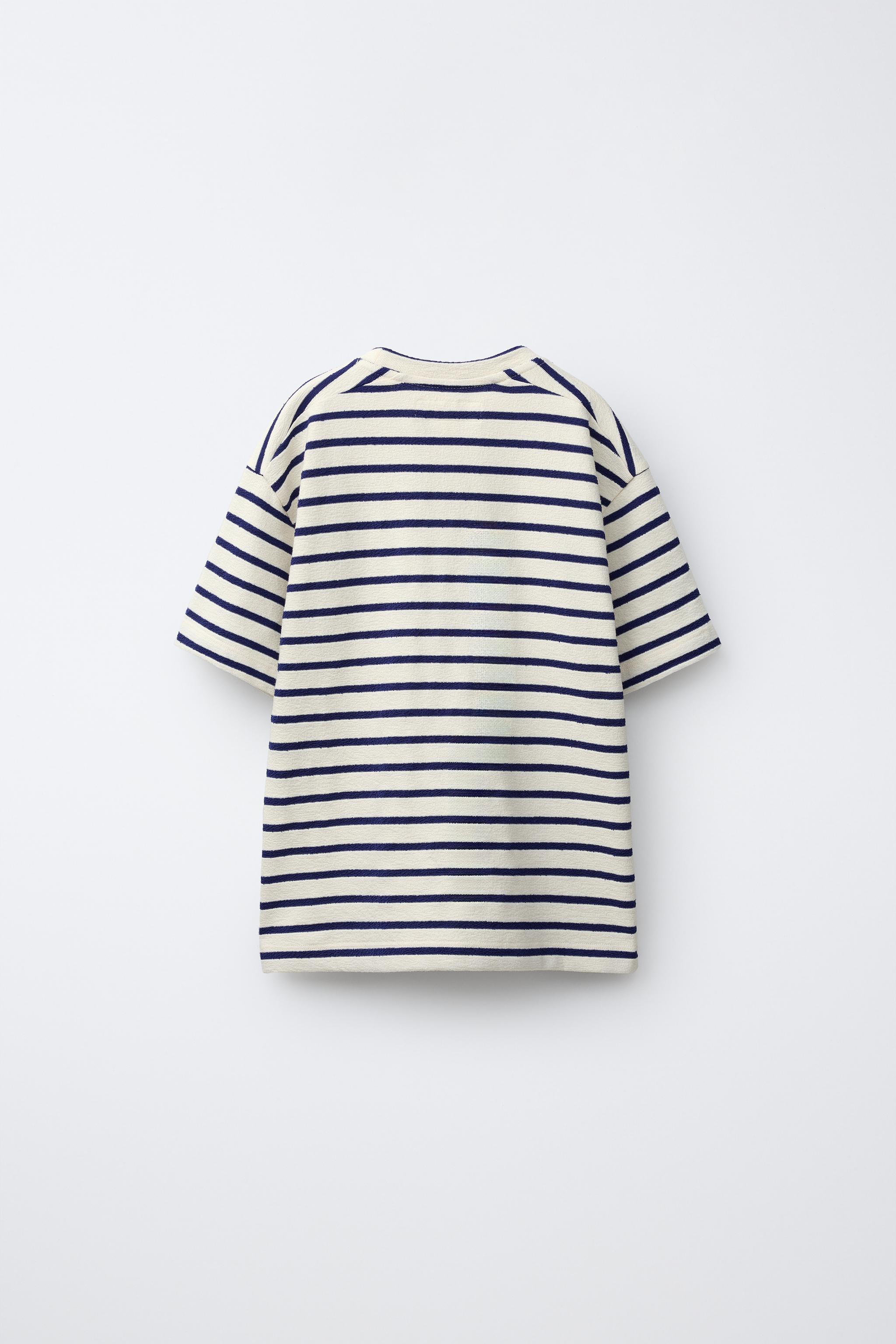 STRIPED TEXTURE T-SHIRT AND BERMUDA SET
